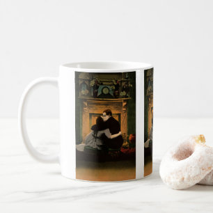 Vintage kärlek och romantik, Romantisk eldstad kys Kaffemugg