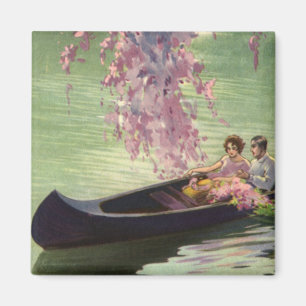 Vintage kärlek och romantik, romantisk kanotutflyk magnet