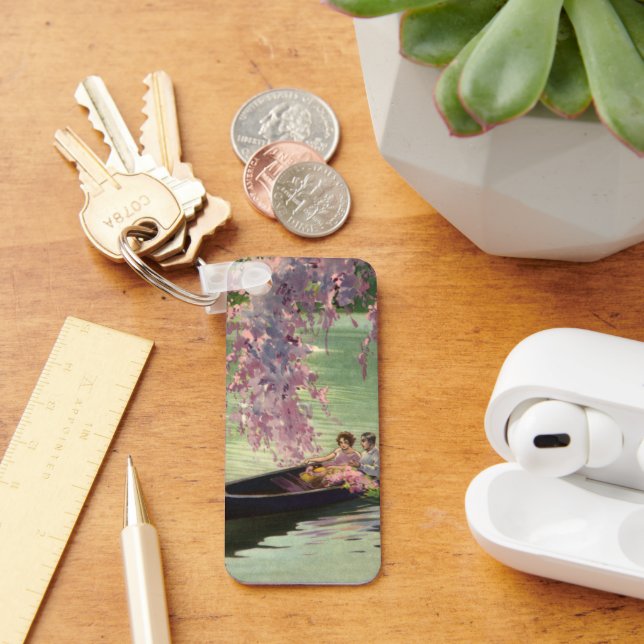 Vintage Kärlek och Romantik, Romantiska kanotriden Nyckelring (Skrivbord)