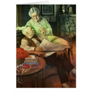 Vintage Kärlek och Romantik; Romantiska morföräldr Hälsningskort