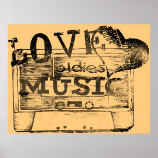 Vintage Kärlek oldies Music 4 Poster