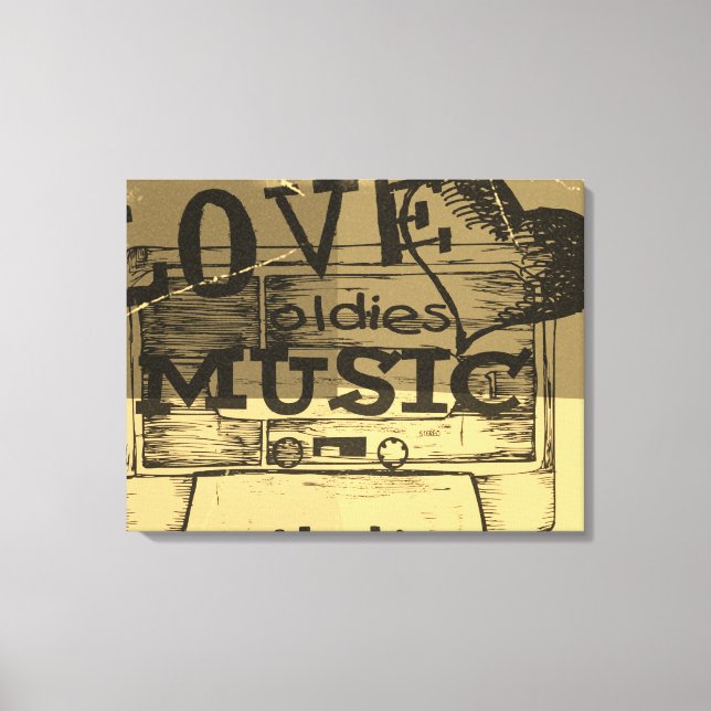 Vintage Kärlek oldies musik Canvas (Framsida)