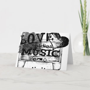 Vintage Kärlek olys musik 6 Hälsokort Kort
