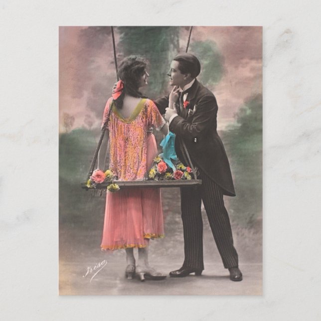 Vintage kärlek par vykort (Framsida)