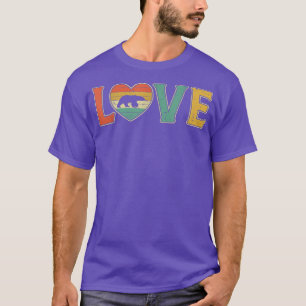 Vintage Kärlek Polar Bear Retro 70 s 80-tal Heart T Shirt