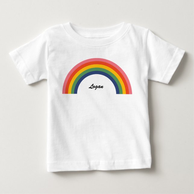 Vintage Kärlek Rainbow Namn T Shirt (Framsida)
