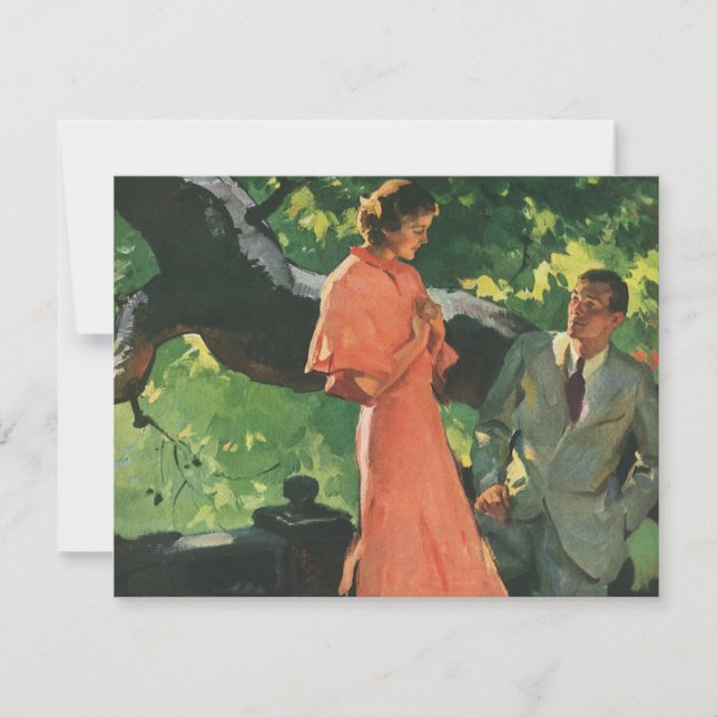 Vintage Kärlek, Romantik, Romantisk, Spara datumet Inbjudningar (Framsida)