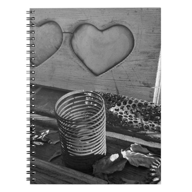 Vintage kärlek svart och vitt anteckningsbok (Framsidan)