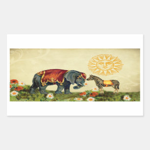 Vintage Kärlek Valentine Collage Rektangulärt Klistermärke
