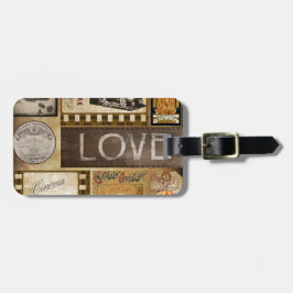 Vintage Kärlek Woman Cinema Chocolate Luggage Tag Bagagebricka