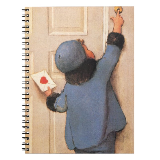 Vintage Kärleksbrev av Jessie Willcox Smith Anteckningsbok (Framsidan)