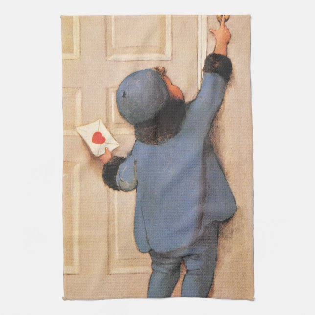 Vintage Kärleksbrev av Jessie Willcox Smith Kökshandduk (Vertikal)