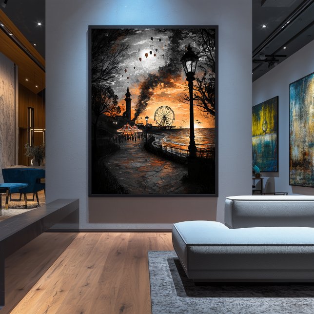 Vintage Karneval i Skymningen – Nostalgisk Kustnär Poster (Skapare uppladdad)