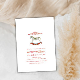 Vintage Karnival Circus Baby Shower Inbjudningar