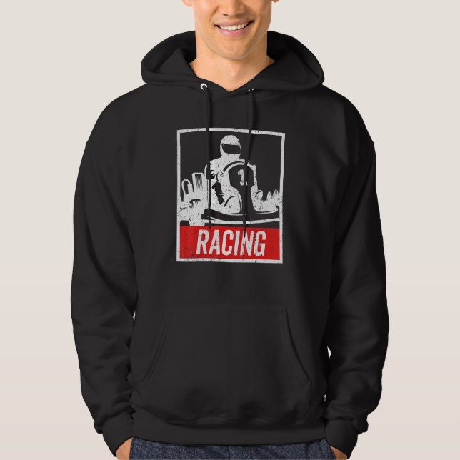 Vintage Kart Racing , Go-Kart Hoodie (Framsida)