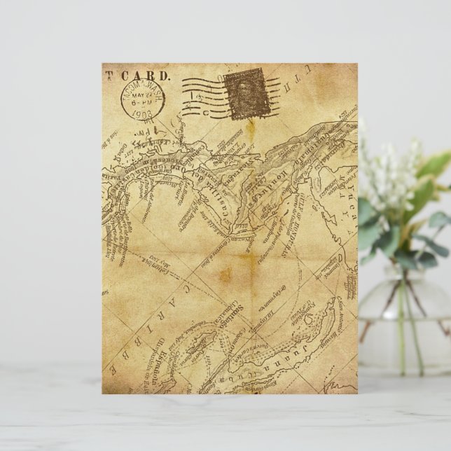 Vintage karta (Stående Fram)