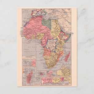 Vintage karta, 1920, Afrika Vykort