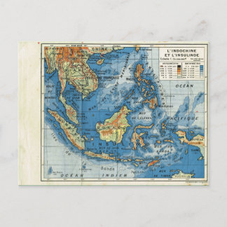 Vintage karta, 1920, Indochine et Insulinde Vykort