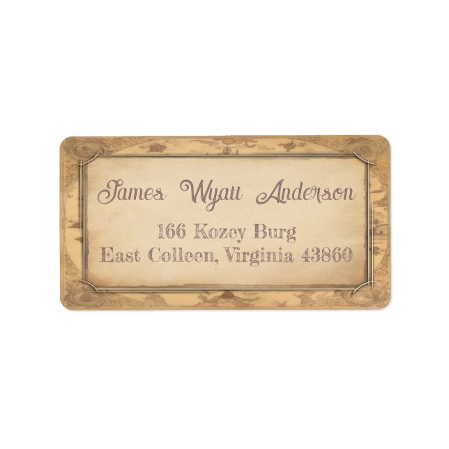 Vintage Karta. Adress / Leverans / Bok Adressetikett (Framsidan)