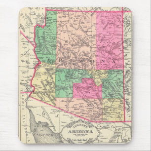 Vintage Karta av Arizona (1881) Musmatta