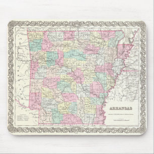 Vintage Karta av Arkansas (1855) Musmatta