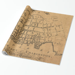 Vintage Karta av Charleston South Carolina (1790) Presentpapper