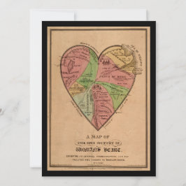 Vintage Karta av en kvinnas hjärthjärtan Valentine Kort