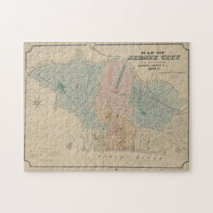 Vintage Karta av Jersey City NJ (1879) Pussel