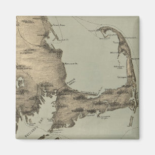 Vintage Karta av Kap Cod (1885) Magnet