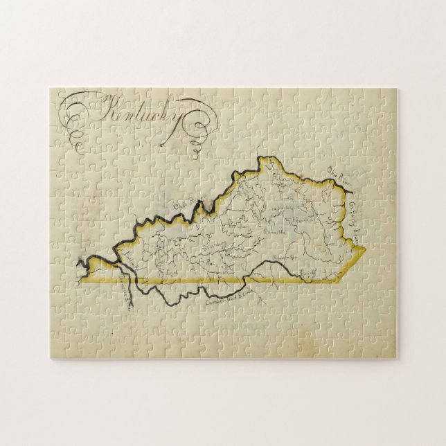 Vintage Karta av Kentucky (1823) Pussel (Horisontell)