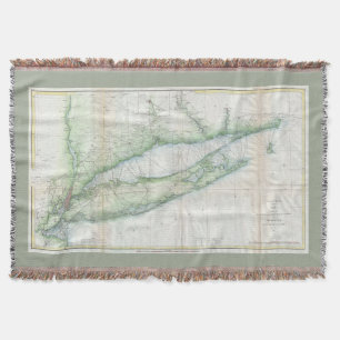 Vintage Karta av Long Island NY (1877) Filt