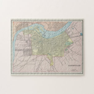 Vintage Karta av Louisville KY (1901) Pussel