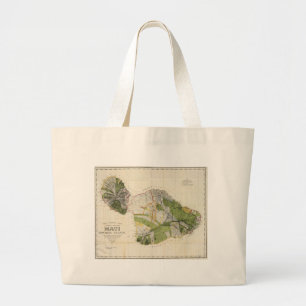 Vintage Karta av Maui Island (1906) Jumbo Tygkasse
