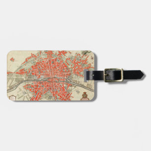 Vintage Karta av Paris Frankrike (1721-1774) Bagagebricka