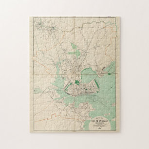Vintage Karta av Portland ME (1906) Pussel