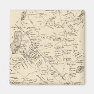 Vintage Karta av Salem Massachusetts (1892) Magnet