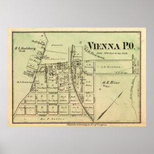 Vintage Karta av Wien VA (1878) Poster