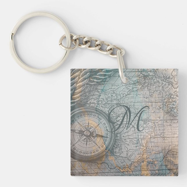 Vintage Karta Compass Monogram (Framsidan)