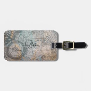 Vintage Karta Compass Monogram Bagagebricka
