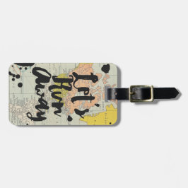 Vintage karta coola springa bort resetypografi för bagagebricka