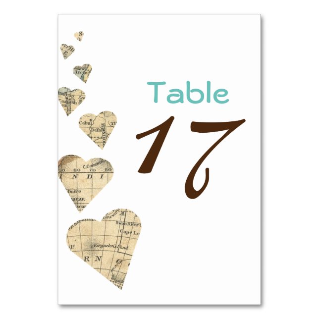 Vintage Karta Hearts Bordsnummer (Framsidan)