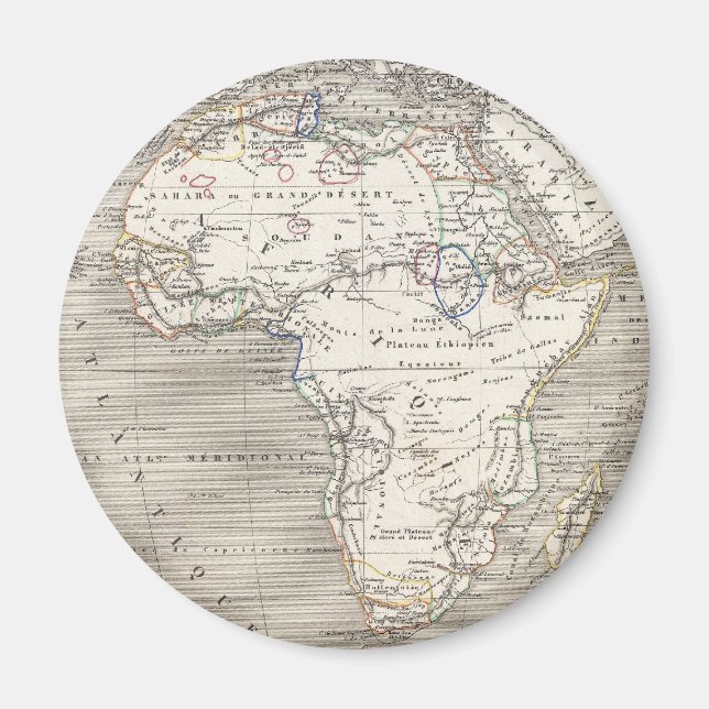 Vintage Karta i Afrika magnet (Framsidan)