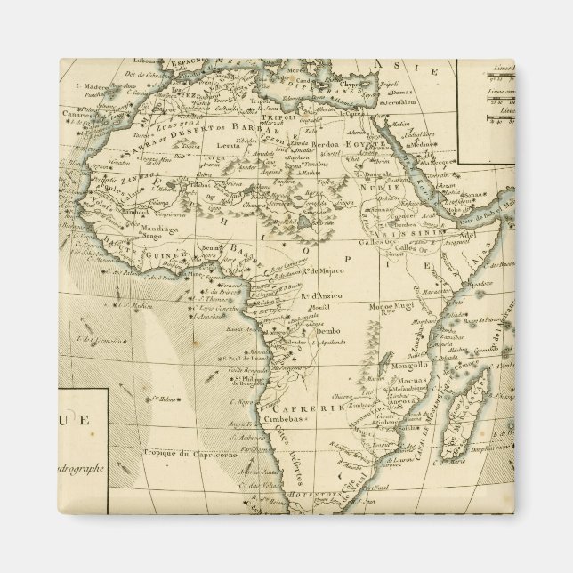 VINTAGE KARTA i AFRIKAN Magnet (Framsidan)