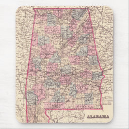 Vintage Karta i Alabama-grevskapen (1876) Musmatta