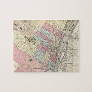 Vintage Karta i Albany NY (1874) Pussel