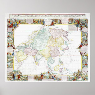Vintage Karta i Asien   1786 Poster