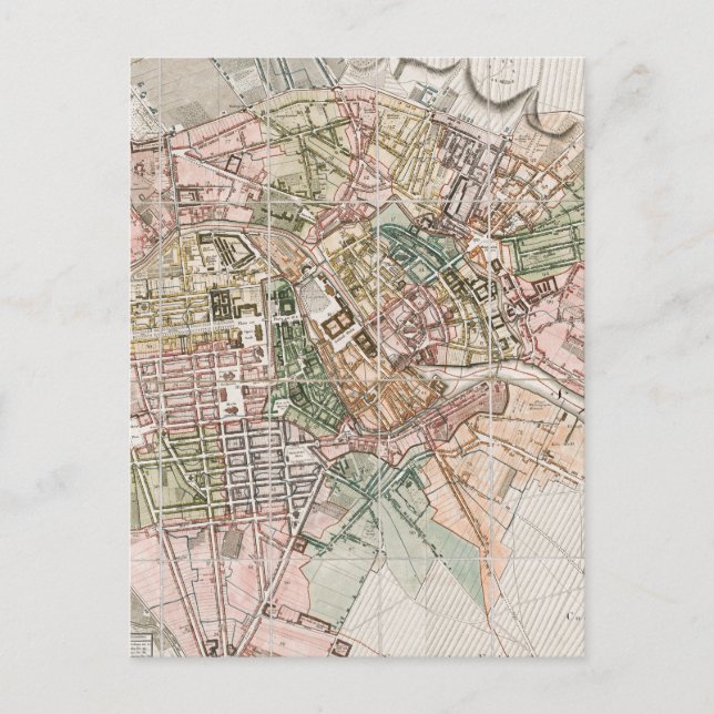 Vintage Karta i Berlin (1811) Vykort (Framsida)