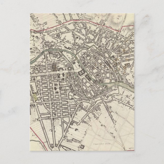 Vintage Karta i Berlin (1833) Vykort (Framsida)