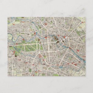 Vintage Karta i Berlin Tyskland (1905) Vykort