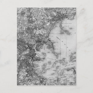 Vintage Karta i Boston Vykort